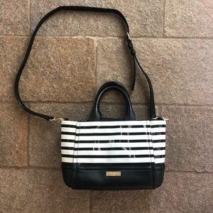 Kate Spade Patent Leather Black/White Striped Bag